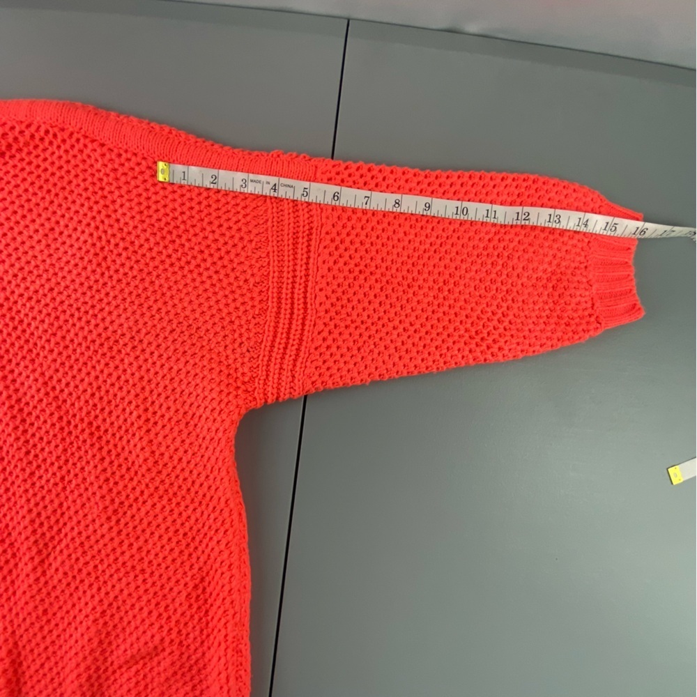 Ted Baker Neon Orange Fishnet Sweater with Bow Tie on Neck - Picture 10 of 12